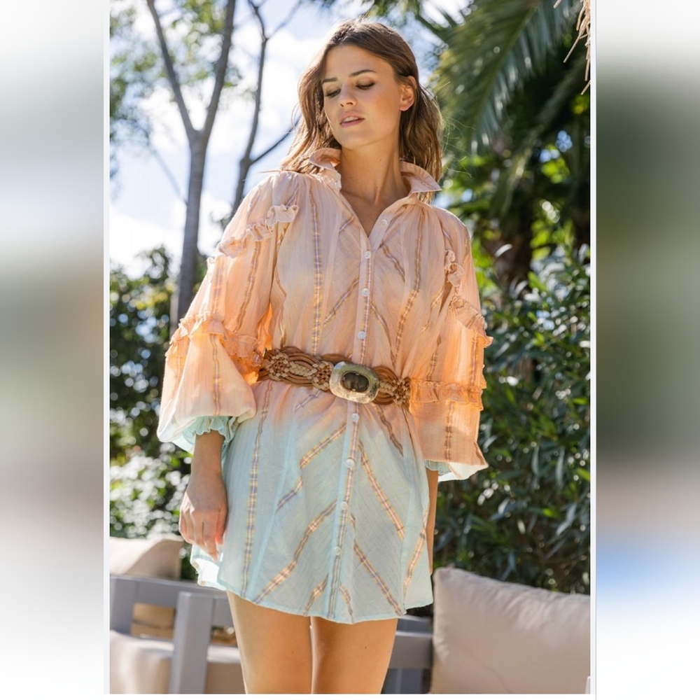 Miss June Paris Ombre Shirt Casual Dress Casual